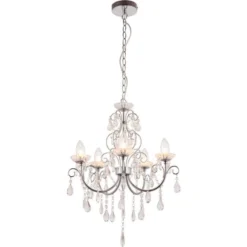 Shetland 5 Arm Chandelier Ceiling Light - Chrome | Elegant Bathroom & Wall Lighting -Bathroom Sales Shop Shetland Chandelier CO2