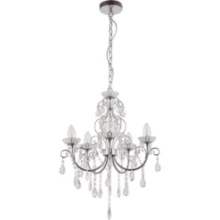 Shetland 5 Arm Chandelier Ceiling Light - Chrome | Elegant Bathroom & Wall Lighting -Bathroom Sales Shop Shetland Chandelier CO3