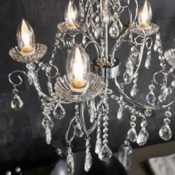 Shetland 5 Arm Chandelier Ceiling Light - Chrome | Elegant Bathroom & Wall Lighting -Bathroom Sales Shop Shetland Chandelier Lifestyle