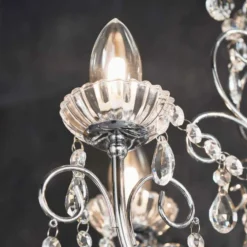 Shetland 5 Arm Chandelier Ceiling Light - Chrome | Elegant Bathroom & Wall Lighting -Bathroom Sales Shop Shetland Chandelier Lifestyle2