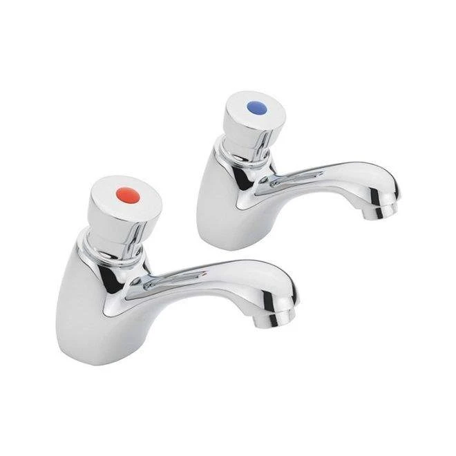 Skara Single Push Button Basin Tap with Hot & Cold Indices | Modern Push Button Taps 4 Skara Single Push Button Basin Tap with Hot & Cold Indices | Modern Push Button Taps - Image 2