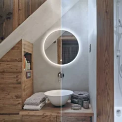 HIB Sphere 800mm LED Bathroom Mirror - Modern Illuminated Vanity Mirror with Adjustable Lighting 10 HIB Sphere 800mm LED Bathroom Mirror - Modern Illuminated Vanity Mirror with Adjustable Lighting -Bathroom Sales Shop Sphere 60 Lifestyle 3