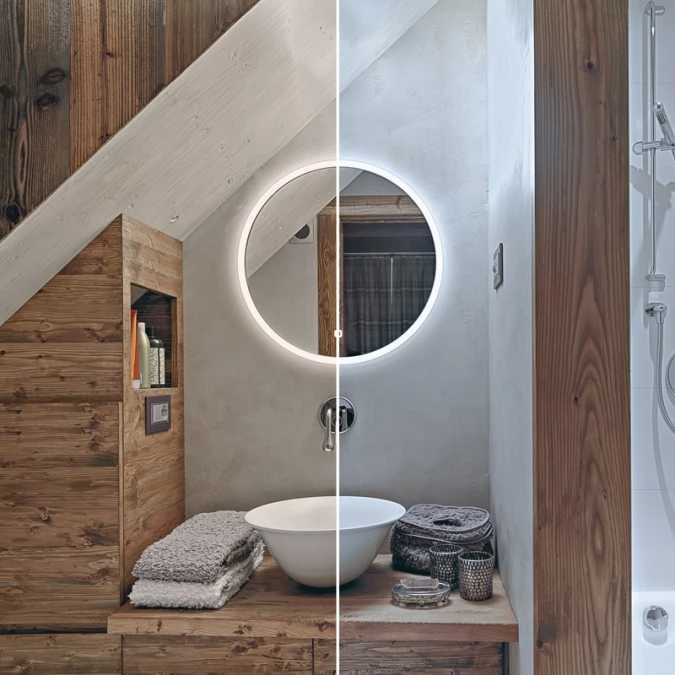 HIB Sphere 800mm LED Bathroom Mirror - Modern Illuminated Vanity Mirror with Adjustable Lighting 5 HIB Sphere 800mm LED Bathroom Mirror - Modern Illuminated Vanity Mirror with Adjustable Lighting - Image 3