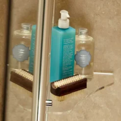 Sommer Extended Square Bath Screen With Fixed Panel | Modern Hinged Shower Screen -Bathroom Sales Shop Sq screen shelf with props RT