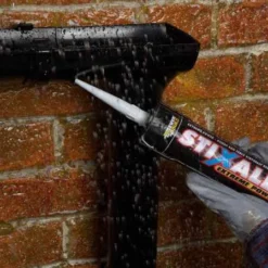 Everbuild Stixall Adhesive & Sealant - Black - 290ml | High-Performance Silicone for Plumbing & DIY | Waterproof & Durable -Bathroom Sales Shop Stixall STIXALL 068 small 1