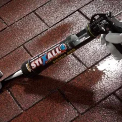 Everbuild Stixall Adhesive & Sealant - Black - 290ml | High-Performance Silicone for Plumbing & DIY | Waterproof & Durable -Bathroom Sales Shop Stixall Wet Felt Roof Tiles small 1