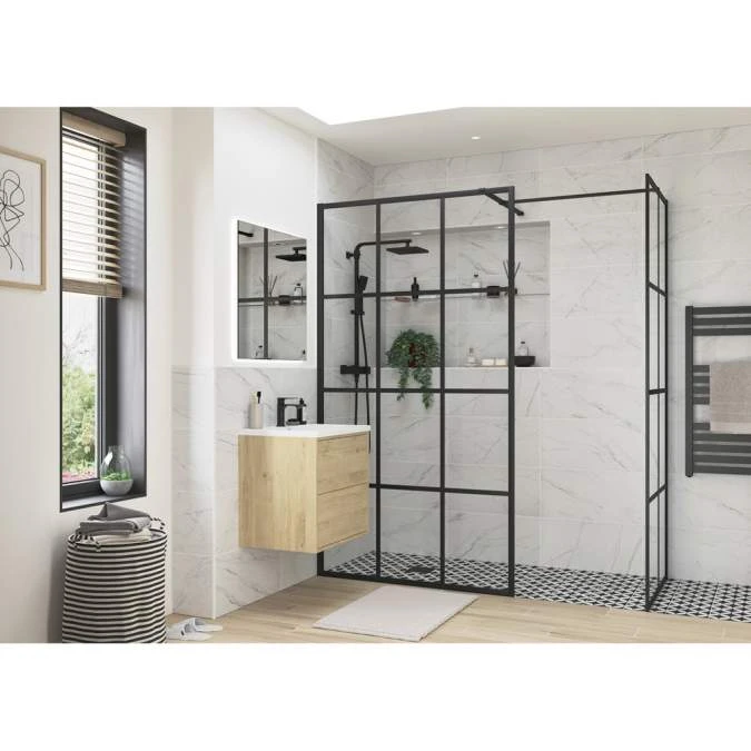 Supreme Black Framed Wetroom Panel - 1200mm | Modern Shower Door Solution 5 Supreme Black Framed Wetroom Panel - 1200mm | Modern Shower Door Solution - Image 3