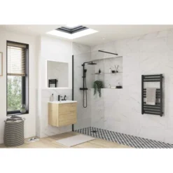 Supreme Black Profile Wetroom Panel - 1000mm | Stylish & Durable Shower Enclosure 8 Supreme Black Profile Wetroom Panel - 1000mm | Stylish & Durable Shower Enclosure -Bathroom Sales Shop Supreme Black Profile Lifestyle 1