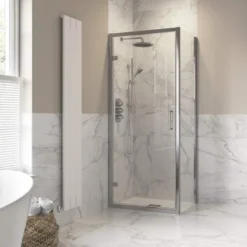 Supreme 800mm Hinged Door Shower Enclosure - Premium Quality Shower Door 5 Supreme 800mm Hinged Door Shower Enclosure - Premium Quality Shower Door -Bathroom Sales Shop Supreme Hinged Lifestyle2 2