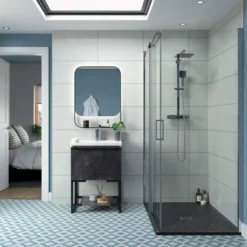 Supreme 1100mm Semi-Framed Sliding Door Shower Enclosure - Modern & Durable Design -Bathroom Sales Shop Supreme Slider Lifestyle 4