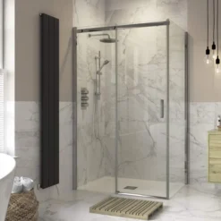 Supreme 1000mm Semi-Framed Sliding Door Shower Enclosure - Elegant & Durable -Bathroom Sales Shop Supreme Slider Lifestyle2 2