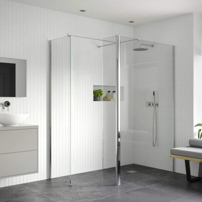 Supreme 1000mm Wetroom Panel with Support Bar & 300mm Rotatable Panel | Premium Walk-In Shower Solution 4 Supreme 1000mm Wetroom Panel with Support Bar & 300mm Rotatable Panel | Premium Walk-In Shower Solution - Image 2