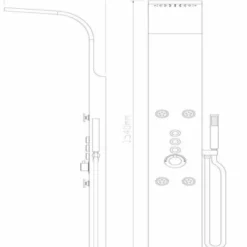 Synergy Eiffel Mirror Shower Tower - Modern Bathroom Shower Valve System -Bathroom Sales Shop Synergy Eiffel Tower Shower spec