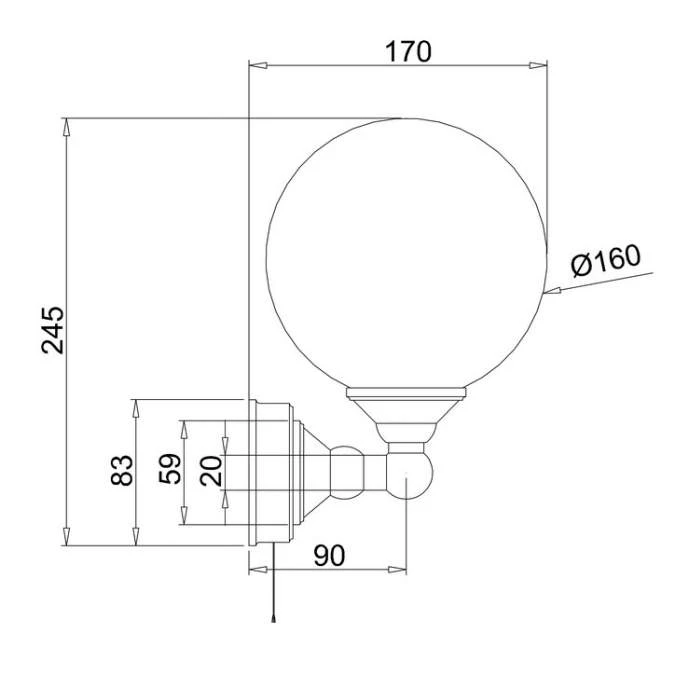 Burlington Edwardian Single Globe LED Traditional Bathroom Wall Light - T50 | Stylish Bathroom Lighting 5 Burlington Edwardian Single Globe LED Traditional Bathroom Wall Light - T50 | Stylish Bathroom Lighting - Image 3