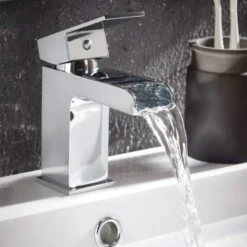 Scudo Victoria Mini Mono Basin Mixer Tap With Push Waste | Modern Bathroom Tap -Bathroom Sales Shop TAP001 Lifestyle 1