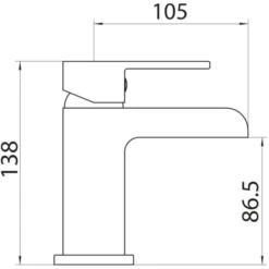 Scudo Victoria Mono Basin Mixer Tap with Push Waste - Modern Bathroom Tap -Bathroom Sales Shop TAP001 LD