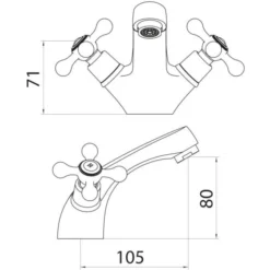Scudo Classica Mono Basin Mixer Tap Inc Waste | Traditional Taps | High-Quality Bathroom Fixture 9 Scudo Classica Mono Basin Mixer Tap Inc Waste | Traditional Taps | High-Quality Bathroom Fixture -Bathroom Sales Shop TAP007 LD