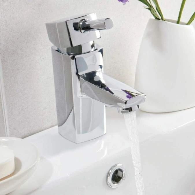 Scudo Forme Mono Basin Mixer Tap with Push Waste | Modern Bathroom Taps | Sleek Design 4 Scudo Forme Mono Basin Mixer Tap with Push Waste | Modern Bathroom Taps | Sleek Design - Image 2