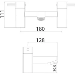 Scudo Forme Chrome Bath Filler Tap - Modern Bathroom Tap with Sleek Design -Bathroom Sales Shop TAP013 LD
