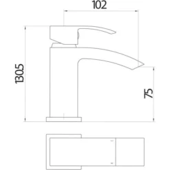 Scudo Descent Mini Mono Basin Mixer Tap with Push Waste - Chrome Finish -Bathroom Sales Shop TAP034 LD