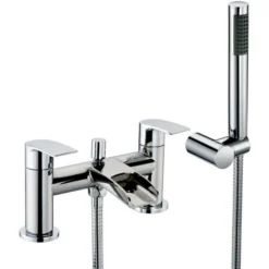 Scudo Monument Bath Shower Mixer Tap with Shower Kit & Wall Bracket | Modern Taps