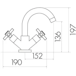 Scudo Kross Mono Basin Mixer Tap With Push Waste - Modern Bathroom Tap -Bathroom Sales Shop TAP131 LD