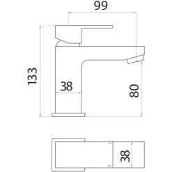 Scudo Lanza Chrome Mono Basin Mixer Tap - Modern Bathroom Tap with Sleek Design 7 Scudo Lanza Chrome Mono Basin Mixer Tap - Modern Bathroom Tap with Sleek Design -Bathroom Sales Shop TAP141 LD