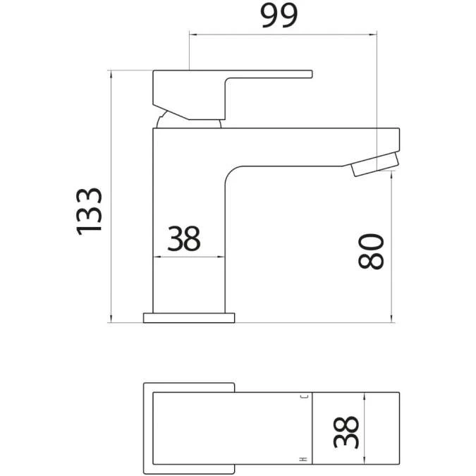 Scudo Lanza Chrome Mono Basin Mixer Tap - Modern Bathroom Tap with Sleek Design 5 Scudo Lanza Chrome Mono Basin Mixer Tap - Modern Bathroom Tap with Sleek Design - Image 3