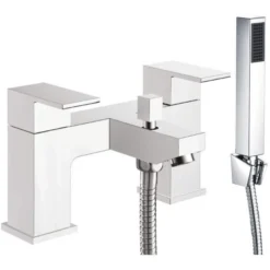 Scudo Lanza Chrome Bath Shower Mixer Tap with Shower Kit & Wall Bracket - Modern Bathroom Taps