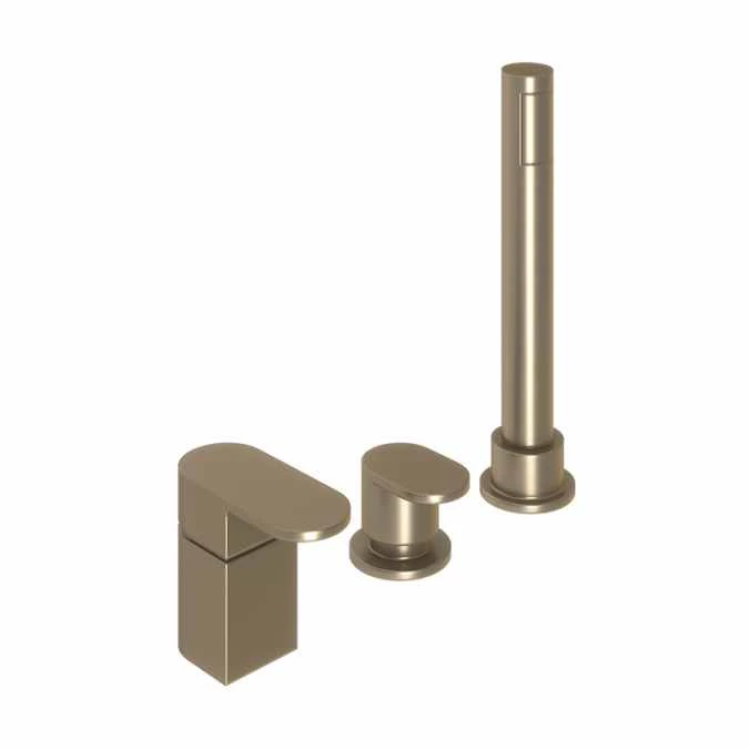 ABACUS Ki 3 Hole Brushed Nickel Deck Mounted Bath Mixer Tap | Stylish & Durable Bathroom Tap 3 ABACUS Ki 3 Hole Brushed Nickel Deck Mounted Bath Mixer Tap | Stylish & Durable Bathroom Tap