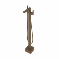 Abacus Plan Freestanding Bath Shower Mixer Tap - Brushed Bronze | Modern Coloured Taps