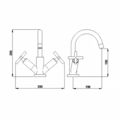 ABACUS XS Monobloc Swivel Basin Mixer Tap - Stylish & Durable Bathroom Tap -Bathroom Sales Shop TBTS 35 1202 TECH1 rdb