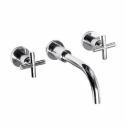 ABACUS XS Wall Mounted Cross Head Basin Mixer Tap - Modern Bathroom Tap with Sleek Design