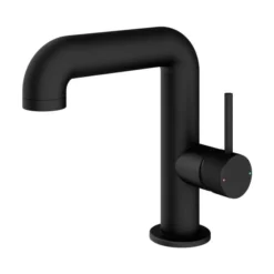 ABACUS Iso Pro Side Lever Mono Basin Mixer - Matt Black | Modern Bathroom Tap