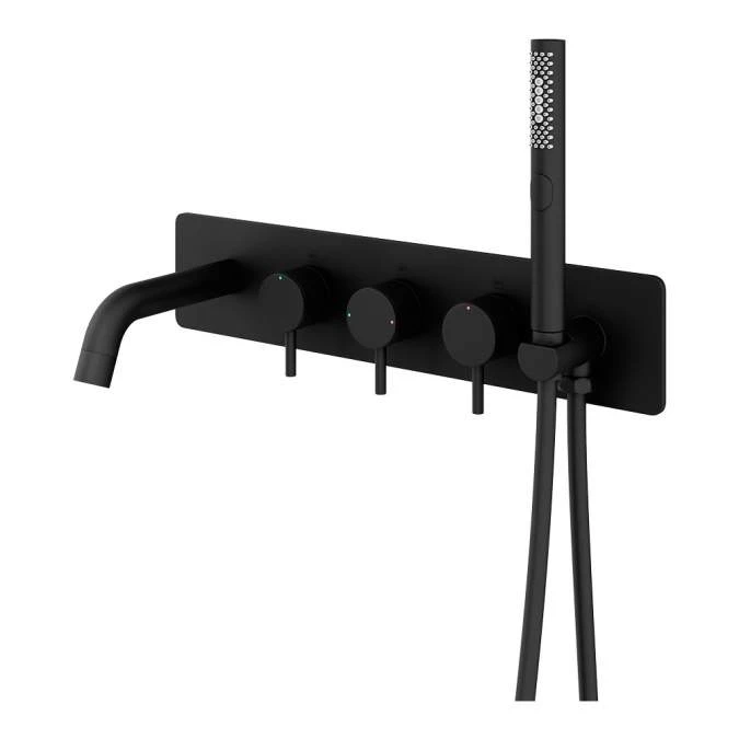 ABACUS Iso Pro Thermo Wall Mounted Bath Shower Mixer - Matt Black | Modern Coloured Taps 3 ABACUS Iso Pro Thermo Wall Mounted Bath Shower Mixer - Matt Black | Modern Coloured Taps