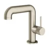 ABACUS Iso Pro Side Lever Mono Basin Mixer - Brushed Nickel | Modern Bathroom Tap -Bathroom Sales Shop TBTS 447 1404