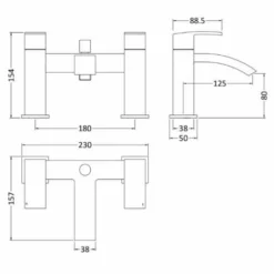 Nuie Vibe Bath Shower Mixer Tap - TSI304 | Modern Taps for Contemporary Bathrooms -Bathroom Sales Shop TSI304 tech