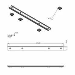ABACUS Elements Linear Wetroom 600mm Tileable Waste Cover - Premium Wet Room Kit -Bathroom Sales Shop Tileable Waste EMTW 25 1010 Tech