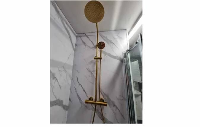 Signature Ripley Brushed Brass Round Thermostatic Dual Head Shower Set - Premium Shower Kit 10 Signature Ripley Brushed Brass Round Thermostatic Dual Head Shower Set - Premium Shower Kit - Image 8