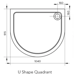Aquadart Venturi 6 U Shaped Quadrant Shower Enclosure 915 X 1040mm - Premium U Shaped Enclosure -Bathroom Sales Shop U shape Quad New