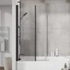 Roman Lumin8 Pivoting Bath Screen - Matt Black Frame | Easy Installation & Modern Design -Bathroom Sales Shop V8BV13B