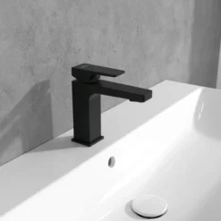 Villeroy & Boch Architectura Square Single Lever Basin Mixer Matt Black With Pop Up Waste - Premium Bathroom Tap -Bathroom Sales Shop VB ARCHITECTURA SQUARE SINGLE LEVER BASIN MIXER MATT BLACK 2 1
