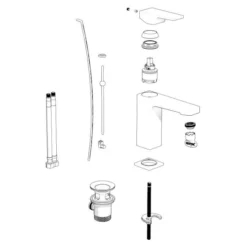 Villeroy & Boch Architectura Square Single Lever Basin Mixer Chrome With Pop Up Waste - Premium Bathroom Tap -Bathroom Sales Shop VB ARCHITECTURA SQUARE SINGLE LEVER BASIN MIXER POP UP WASTE PARTS