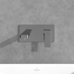 Villeroy & Boch Architectura Square Wall Mounted Single Lever Basin Mixer in Chrome -Bathroom Sales Shop VB ARCHITECTURA SQUARE WALL MOUNTED SINGLE LEVER BASIN MIXER 4