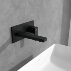 Villeroy & Boch Architectura Square Wall Mounted Single Lever Basin Mixer - Matt Black 8 Villeroy & Boch Architectura Square Wall Mounted Single Lever Basin Mixer - Matt Black -Bathroom Sales Shop VB ARCHITECTURA SQUARE WALL MOUNTED SINGLE LEVER BASIN MIXER BLACK 2