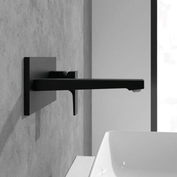 Villeroy & Boch Architectura Square Wall Mounted Single Lever Basin Mixer - Matt Black 5 Villeroy & Boch Architectura Square Wall Mounted Single Lever Basin Mixer - Matt Black - Image 3