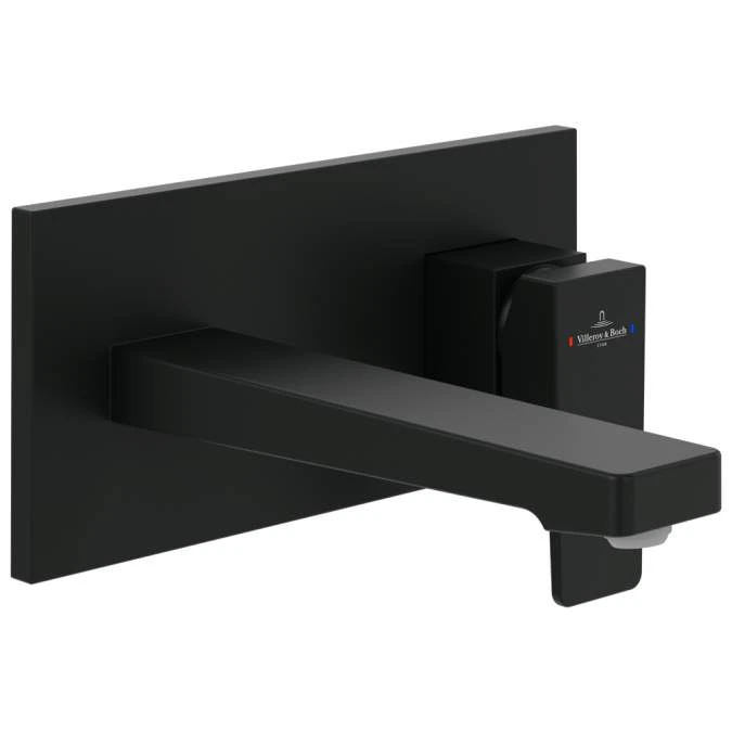 Villeroy & Boch Architectura Square Wall Mounted Single Lever Basin Mixer - Matt Black 3 Villeroy & Boch Architectura Square Wall Mounted Single Lever Basin Mixer - Matt Black
