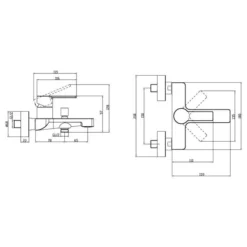 Villeroy & Boch Architectura Wall Mounted Single Lever Bath Shower Mixer in Chrome - Modern Design -Bathroom Sales Shop VB ARCHITECTURA WALL MOUNT BATH SHOWER MIXER TECH