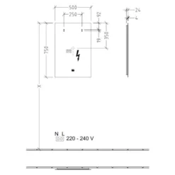 Villeroy & Boch More To See Lite Rectangle LED Bathroom Mirror 500 X 750mm - Modern & Stylish -Bathroom Sales Shop VB MORE TO SEE 500x750 RECTANGLE TECH