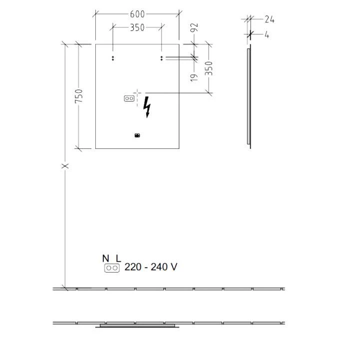 Villeroy & Boch More To See Lite Rectangle LED Bathroom Mirror 600 X 750mm - Modern Bathroom Lighting 8 Villeroy & Boch More To See Lite Rectangle LED Bathroom Mirror 600 X 750mm - Modern Bathroom Lighting - Image 6